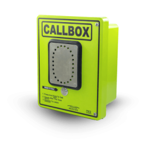 callbox hd series / intercomunicador bidireccional / 800mw 2w potencia transmisión / audio ajustable / enclosure fibra de vidrio / vandal resistente / ip65 / mensajes de voz grabables / control de acceso por relay / sensor input