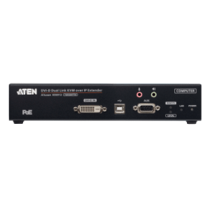 transmisor kvm sobre ip dvi d dual link 2k | resolución 2560x2048 @ 50hz | zero latency | sfp fiber 10 km | dual power o poe | aplicaciones atc | matrix system