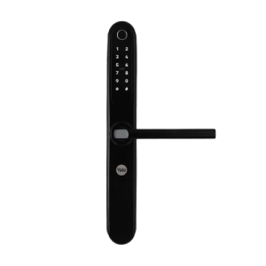 cerradura eléctrica digital yale ysd100 / mecanismo 2885 negro / hub yale connect / 100 códigos y huellas / 3 tarjetas proximidad / compatible alexa y google / para perfiles aluminio 1"