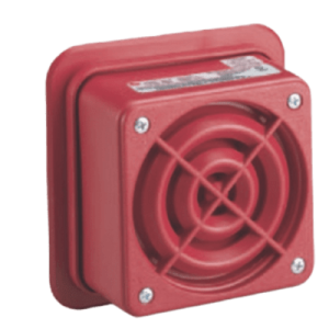 audiomaster® altavoz reentrante listado contra incendios ul de 2 watts, de 25 vrms color rojo