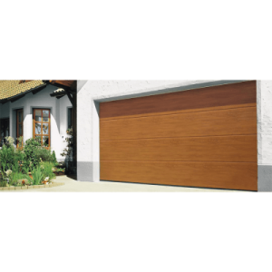 sección para puerta de garage / linea central / imitacion madera / golden oak / para garage107 / estilo americana.