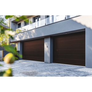 sección para puerta de garage / lisa / imitacion madera / black walnut/ para garage108b / estilo americana.