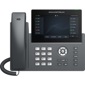 teléfono ip wi fi, grado operador, 12 líneas sip con 6 cuentas, pantalla táctil 7", puertos gigabit, bluetooth, poe, codec opus, ipv4/ipv6 con gestión en la nube gdms