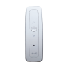 control remoto 1 canal para motores de persiana somfy con señal inalámbrica, instrucciones: sube, baja y detener, con posición favorita programada.