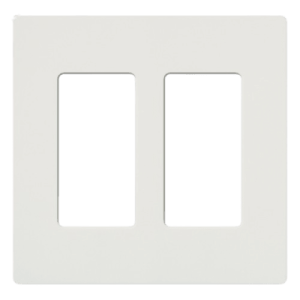 placa de pared 2 espacios, para atenuador (dimmer), apagador ó control remoto inalámbrico lutron.