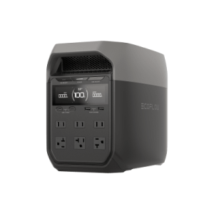 estación de energía portátil delta 3 1024wh litio lfp / 6 ac 1800 w (max. 2200w) / 2 usb c 100w / capacidad para aumentar respaldo / cargador de coche 10a a 12.6v / conectividad wifi y bluetooth (app) / carga solar 500w max.