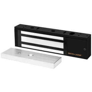 chapa magnética 1200 lbs / en color negro / con sensor de adherencia / led de estatus / alimentación 12/24 vdc ajustable / libre de magnetismo residual