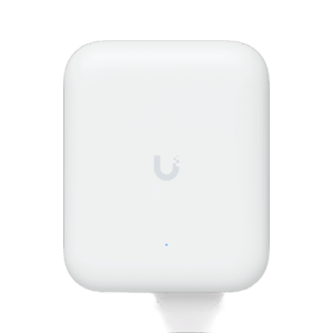 access point unifi wifi u7 outdoor wifi 7 802.11be doble banda, mu mimo 2x2 en cada banda, puerto de 2.5 gbe, antena sectorial integrada de 90° en 2.4 ghz y 45° en 5 ghz, conectores para antenas omnidireccionales (incluidas), no incluye inyector p