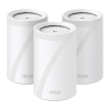 kit 3 routers inalámbrico mesh interior para hogar / triple banda wi fi 7 be9300 mbps / 2 puerto 2.5 gigabit wan/lan / 4 antenas internas / operación multi link mlo / administración mediante la app deco (ios, android) / homeshield