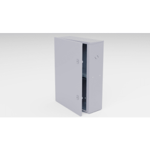 gabinete para instalación de 2 baterías , fabricado en lámina galvanizada, accesorios para poste (no incluidos)