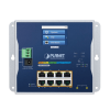 switch industrial flat type 8 puertos gigabit c/poe 802.3at, 2 puertos sfp, lcd