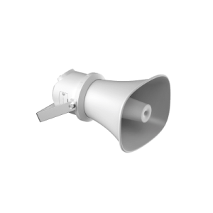 altavoz ip tipo trompeta | 7 watts | poe+ | integración con hik central professional | reproducción de audio vía red | ip67 | salida de 12 vcd | metal | compatible con hik connect