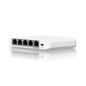 usw flex mini 2.5g switch de 5 puertos 2.5g, compacto, para escritorio, se puede energizar por poe o con un adaptador tipo usb c