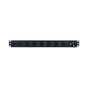 pdu básico de montaje en rack, con 10 salidas nema 5 15r y protección contra sobretensiones, enchufe de entrada nema 5 15p, de 19in, 1ur, 15 amp, 120 vca