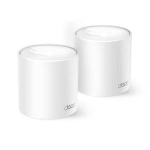 kit 2 routers inalámbricos mesh interior para hogar / doble banda wi fi 6 ax3000 mbps / 3 puerto gigabit wan/lan / 2 antenas internas / administración mediante la app deco (ios, android) / protección homeshield