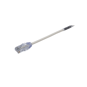 cable de parcheo tx6, utp cat6, diámetro reducido (28awg), color blanco mate, 11 ft