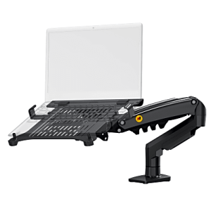 soporte para monitor o laptop con resorte de gas / compatibilidad de 17 a 30 pulgadas en monitores y 10 a 17 pulgadas en laptops / ajuste flexibles / compatible con vesa 100x75 / capacidad de carga de 9 kg / estructura robusta