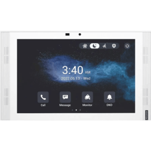 monitor color blanco de 10" ips lcd / certificado por google play store / android 12 os / wi fi 6 / poe / sip / entradas de alarma / administraciÓn 100 en la nube