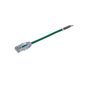 cable de parcheo tx6, utp cat6, diámetro reducido (28awg), color verde, 20cm