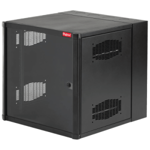 gabinete accessplus de montaje en pared de 19in, rieles numerados y roscados #10 32, puerta con ventana de seguridad, 600 mm de ancho, 762 mm de profundidad, 12 ur, color negro