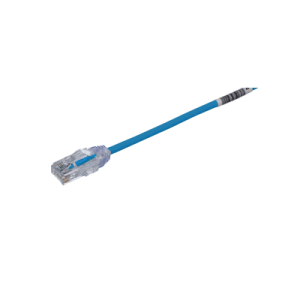 cable de parcheo tx6, utp cat6, diámetro reducido (28awg), color azul, 50 ft