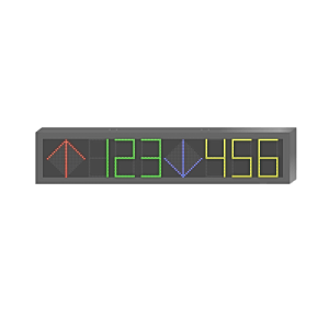 panel led de estacionamiento hikvision / 6 dígitos con 2 flechas / 7 colores rgb / comunicación rs485 y rj45 / display en tiempo real / iconos especiales / montaje por suspensión