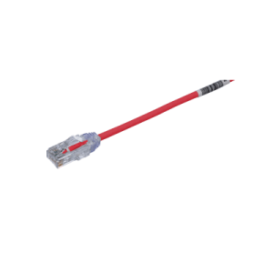 cable de parcheo tx6, utp cat6, diámetro reducido (28awg), color rojo, 20 cm