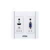 transmisor hdbaset | hdmi y vga | placa de pared us / poh (4k a 100 m) | (hdbaset class a) (poh pd)