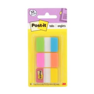 banderitas 3m adhesivas rígidas colores brillantes 2.5x3.8cm c/36 tabs