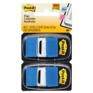 banderitas 3m 680 be2 azul estuche doble con 50 c/u caja c/6 estuches
