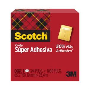 cinta scotch 3m super adhesiva 19mmx25.4m caja