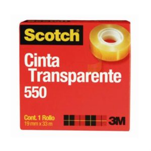 cinta scotch 3m 550 19x33 transparente adhesiva
