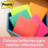 notas 3m post it 3x3 neón 5 blocks c/75 hojas