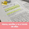 notas adhesivas 3m post it 2.8x2.8" transparente 1 block c/36 hojas blister