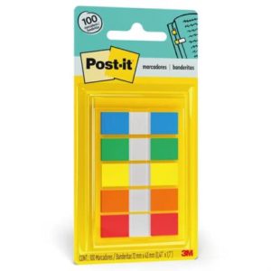 banderitas 3m post it 683 5cf colores primarios 12mmx43mm 5 blocks c/20 banderitas