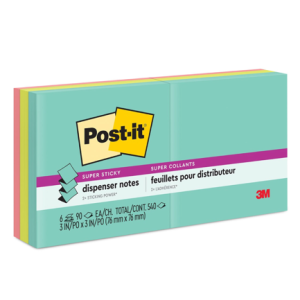 notas adhesivas 3m post it pop up miami 3x3 / colores surtidos c/6 block c/90 hjs