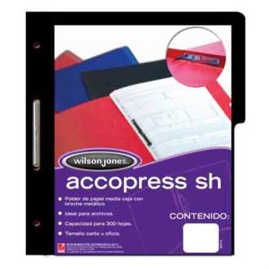 carpeta acco press t3 sh 943 carta negro c/10