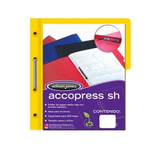 carpeta acco press mc p4552 carta amarillo c/10