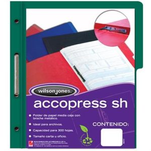 carpeta acco press sh m/c carta verde obscuro np c/10