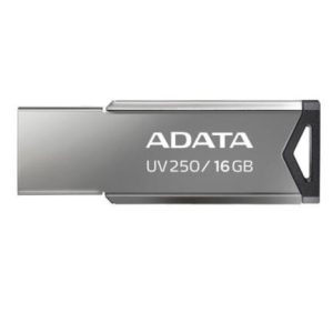 memoria usb adata 16 gb uv250 metálica v2.0 color negro plata