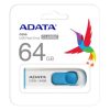 memoria usb adata c008 64gb 2.0 color blanco azul