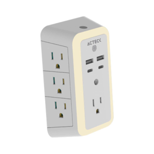 cargador de pared ackteck energon lumina cp515 /carga 20w/7 conectores/supresor de picos y ajuste de iluminación