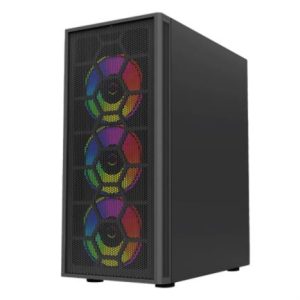 gabinete gamer compact media torre dragonfly perform crystal gm590cb / panel izq cristal + frente cristal / negro