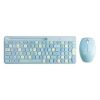 kit teclado y mouse acteck creator chic colors mk470 inalámbrico 2xbaterías aaa incluidas color azul