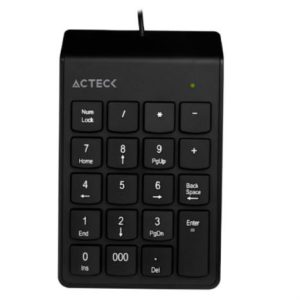 teclado numérico acteck inspire tn220 alámbrico delgado y compacto usb color negro