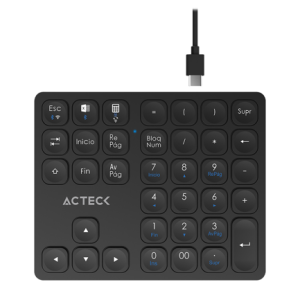 teclado numérico acteck multidispositivo inspire pad pro tn480 / 2.4 mhz + 2 modos bt recargable / advanced negro
