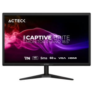 monitor acteck plano 18.5" tn captive brite cb185 /hd/60hz/5ms/low blue light/1xvga+1xhdmi 1.4/vesa75mm/essential negro
