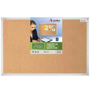 tablero alfra corcho white star 90x120 cms