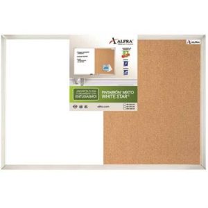 pintarron alfra mixto blanco y corcho 60x90