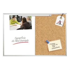 pizarron alfra mixto blanco/corcho 90x120 con sujeta documen